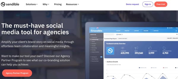 sendible social media management tool for agencies